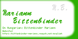 mariann bittenbinder business card